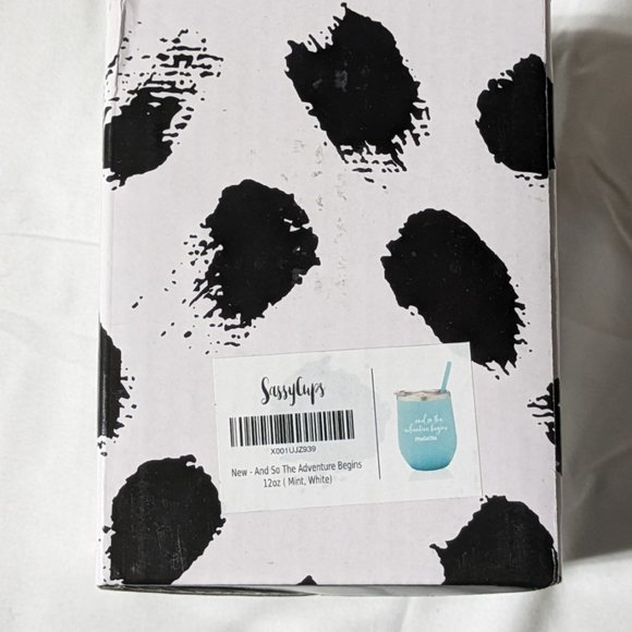 Brand New - Let the Adventure Begin Sassy Cup Tumbler Set in Mint & White - Picture 10 of 10